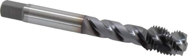OSG - 7/16-20 UNF 3 Flute Modified Bottoming Spiral Flute Tap - Vanadium High Speed Steel, TiCN Finish, 3-5/32" OAL, Right Hand Flute, Right Hand Thread, H5, Series 290 - USA Tool & Supply
