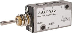 Mead - 1/8" NPT Inlet Light Touch Valve - Flip Toggle, 4 Way, Control - USA Tool & Supply