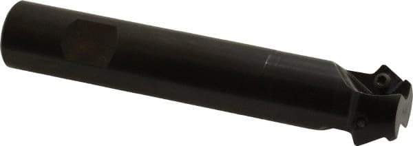 Seco - 60° Lead Angle, 1.04" Max Cut Diam, 3/4" Min Cut Diam, 0.24" Max Depth of Cut, Indexable Chamfer and Angle End Mill - 2 Inserts, SPMX 0903.. Insert Style, 4.33" Overall Length, 60° Included Angle - USA Tool & Supply