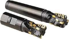Seco - 1-1/2" Cut Diam, 2-1/4" Max Depth of Cut, 1-1/2" Shank Diam, 6.19" OAL, Indexable Square Shoulder Helical End Mill - CCMX 08T3, XC.X 13T3 Inserts, Weldon Shank, 90° Lead Angle - USA Tool & Supply