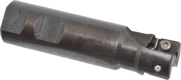 Seco - 1" Cut Diam, 0.59" Max Depth of Cut, 1" Shank Diam, 3.94" OAL, Indexable Square Shoulder End Mill - AP.. 1604 Inserts, Weldon Shank, 90° Lead Angle - USA Tool & Supply