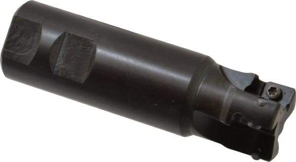 Seco - 1-1/4" Cut Diam, 0.59" Max Depth of Cut, 1-1/4" Shank Diam, 4.33" OAL, Indexable Square Shoulder End Mill - AP.. 1604 Inserts, Weldon Shank, 90° Lead Angle - USA Tool & Supply