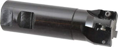 Seco - 1-1/2" Cut Diam, 0.59" Max Depth of Cut, 1-1/4" Shank Diam, 4.53" OAL, Indexable Square Shoulder End Mill - AP.. 1604 Inserts, Weldon Shank, 90° Lead Angle - USA Tool & Supply