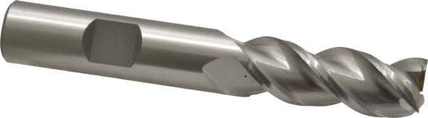 Cleveland - 1/2", 1-1/4" LOC, 1/2" Shank Diam, 3-1/4" OAL, 3 Flute, Powdered Metal Square End Mill - Single End, Uncoated, Spiral Flute, 42° Helix, Centercutting, Right Hand Cut, Right Hand Flute, Series PM-539R - USA Tool & Supply