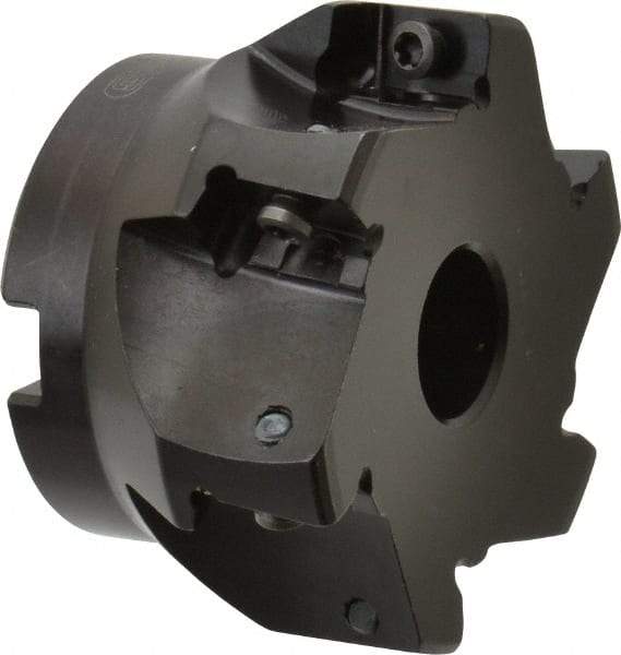 Seco - 6 Inserts, 2-1/2" Cut Diam, 3/4" Arbor Diam, 0.59" Max Depth of Cut, Indexable Square-Shoulder Face Mill - 0/90° Lead Angle, 1.57" High, AP.. 1604 Insert Compatibility - USA Tool & Supply