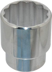 Proto - 1-1/2", 1/2" Drive, Standard Hand Socket - 12 Points, 2-1/4" OAL, Chrome Finish - USA Tool & Supply