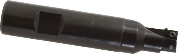 Seco - 5/8" Cut Diam, 0.2" Max Depth of Cut, 3/4" Shank Diam, 3.74" OAL, Indexable Square Shoulder End Mill - SPMX 0602 Inserts, Weldon Shank, 90° Lead Angle - USA Tool & Supply