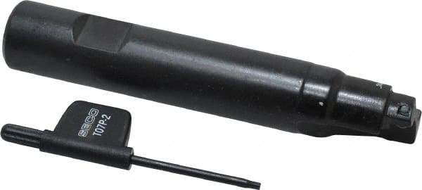Seco - 3/4" Cut Diam, 0.2" Max Depth of Cut, 3/4" Shank Diam, 4.33" OAL, Indexable Square Shoulder End Mill - SPMX 0602 Inserts, Weldon Shank, 90° Lead Angle - USA Tool & Supply