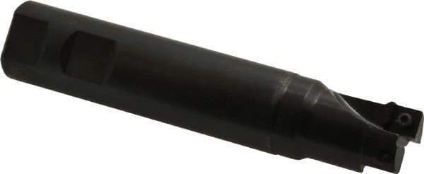 Seco - 1" Cut Diam, 0.31" Max Depth of Cut, 1" Shank Diam, 5.12" OAL, Indexable Square Shoulder End Mill - SPMX 0903 Inserts, Weldon Shank, 90° Lead Angle - USA Tool & Supply