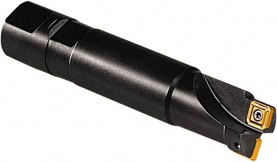 Seco - 1.62" Cut Diam, 0.43" Max Depth of Cut, 1-1/4" Shank Diam, Indexable Square Shoulder End Mill - Weldon Shank, 90° Lead Angle - USA Tool & Supply