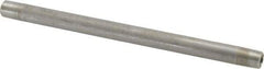 Merit Brass - 1/8" Pipe, 6" Long, Aluminum Pipe Nipple - Grade 6061, Threaded - USA Tool & Supply
