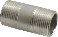 Merit Brass - 3/4" Pipe, 2" Long, Aluminum Pipe Nipple - Grade 6061, Threaded - USA Tool & Supply