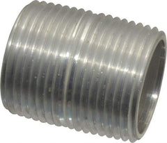 Merit Brass - 1" Pipe, 1-1/2" Long, Aluminum Pipe Nipple - Grade 6061, Threaded - USA Tool & Supply