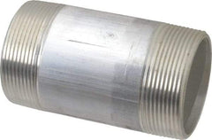 Merit Brass - 2" Pipe, 4" Long, Aluminum Pipe Nipple - Grade 6061, Threaded - USA Tool & Supply