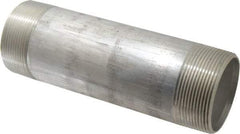 Merit Brass - 3" Pipe, 10" Long, Aluminum Pipe Nipple - Grade 6061, Threaded - USA Tool & Supply