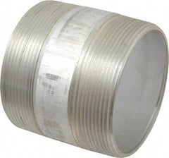 Merit Brass - 4" Pipe, 4" Long, Aluminum Pipe Nipple - Grade 6061, Threaded - USA Tool & Supply