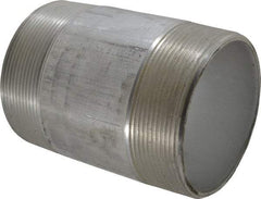 Merit Brass - 4" Pipe, 6" Long, Aluminum Pipe Nipple - Grade 6061, Threaded - USA Tool & Supply