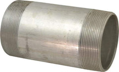 Merit Brass - 4" Pipe, 8" Long, Aluminum Pipe Nipple - Grade 6061, Threaded - USA Tool & Supply