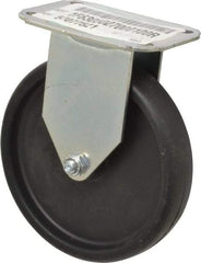 E.R. Wagner - 5" Diam x 1" Wide x 5-13/16" OAH Top Plate Mount Rigid Caster - Polyolefin, 145 Lb Capacity, Plain Bearing, 2-3/4 x 3-3/4" Plate - USA Tool & Supply