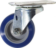 E.R. Wagner - 3" Diam x 1" Wide x 3-3/4" OAH Top Plate Mount Swivel Caster - Polyurethane, 125 Lb Capacity, Plain Bearing, 2-3/4 x 3-3/4" Plate - USA Tool & Supply
