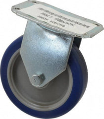 E.R. Wagner - 4" Diam x 1" Wide x 4-13/16" OAH Top Plate Mount Rigid Caster - Polyurethane, 140 Lb Capacity, Plain Bearing, 2-3/4 x 3-3/4" Plate - USA Tool & Supply