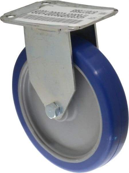 E.R. Wagner - 5" Diam x 1" Wide x 5-13/16" OAH Top Plate Mount Rigid Caster - Polyurethane, 145 Lb Capacity, Plain Bearing, 2-3/4 x 3-3/4" Plate - USA Tool & Supply
