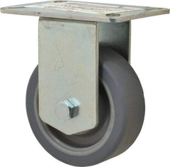 E.R. Wagner - 3-1/2" Diam x 1-1/4" Wide x 4-5/8" OAH Top Plate Mount Rigid Caster - TPR, 155 Lb Capacity, Ball Bearing, 3-1/8 x 4-1/8" Plate - USA Tool & Supply