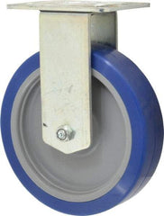 E.R. Wagner - 6" Diam x 1-1/2" Wide x 7-3/8" OAH Top Plate Mount Rigid Caster - Polyurethane, 450 Lb Capacity, Ball Bearing, 3-1/8 x 4-1/8" Plate - USA Tool & Supply