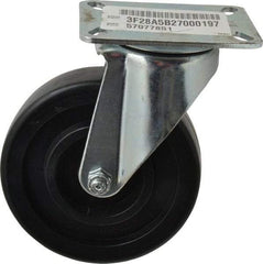 E.R. Wagner - 5" Diam x 1-3/8" Wide x 6-3/8" OAH Top Plate Mount Swivel Caster - Polypropylene, 450 Lb Capacity, Delrin Bearing, 3-1/8 x 4-1/8" Plate - USA Tool & Supply
