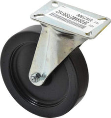 E.R. Wagner - 6" Diam x 1-1/2" Wide x 7-3/8" OAH Top Plate Mount Swivel Caster - Polypropylene, 450 Lb Capacity, Delrin Bearing, 3-1/8 x 4-1/8" Plate - USA Tool & Supply