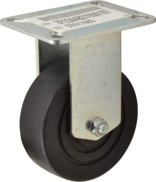 E.R. Wagner - 4" Diam x 1-3/8" Wide x 5-3/8" OAH Top Plate Mount Rigid Caster - Polypropylene, 375 Lb Capacity, Ball Bearing, 3-1/8 x 4-1/8" Plate - USA Tool & Supply