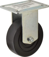 E.R. Wagner - 4" Diam x 1-3/8" Wide x 5-3/8" OAH Top Plate Mount Rigid Caster - Polypropylene, 375 Lb Capacity, Ball Bearing, 3-1/8 x 4-1/8" Plate - USA Tool & Supply