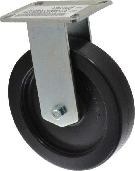 E.R. Wagner - 6" Diam x 1-1/2" Wide x 7-3/8" OAH Top Plate Mount Rigid Caster - Polypropylene, 450 Lb Capacity, Ball Bearing, 3-1/8 x 4-1/8" Plate - USA Tool & Supply