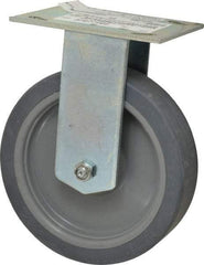 E.R. Wagner - 6" Diam x 1-1/2" Wide x 7-3/8" OAH Top Plate Mount Rigid Caster - TPR, 280 Lb Capacity, Roller Bearing, 3-3/4 x 4-5/8" Plate - USA Tool & Supply