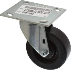 E.R. Wagner - 4" Diam x 1-3/8" Wide x 5-3/8" OAH Top Plate Mount Swivel Caster - Polypropylene, 375 Lb Capacity, Roller Bearing, 3-3/4 x 4-5/8" Plate - USA Tool & Supply