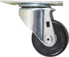 E.R. Wagner - 3" Diam x 1-1/2" Wide x 4-3/8" OAH Top Plate Mount Swivel Caster - Phenolic, 350 Lb Capacity, Roller Bearing, 3-3/4 x 4-5/8" Plate - USA Tool & Supply