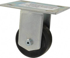 E.R. Wagner - 3" Diam x 1-1/2" Wide x 4-3/8" OAH Top Plate Mount Rigid Caster - Phenolic, 350 Lb Capacity, Roller Bearing, 3-3/4 x 4-5/8" Plate - USA Tool & Supply