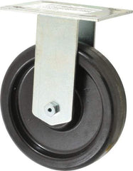E.R. Wagner - 6" Diam x 1-1/2" Wide x 7-3/8" OAH Top Plate Mount Rigid Caster - Phenolic, 450 Lb Capacity, Roller Bearing, 3-3/4 x 4-5/8" Plate - USA Tool & Supply
