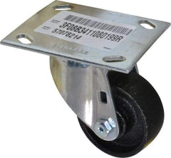 E.R. Wagner - 3" Diam x 1-1/4" Wide x 4-3/8" OAH Top Plate Mount Swivel Caster - Semi-Steel, 450 Lb Capacity, Roller Bearing, 3-3/4 x 4-5/8" Plate - USA Tool & Supply