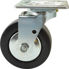 E.R. Wagner - 5" Diam x 2" Wide x 6-1/2" OAH Top Plate Mount Swivel Caster - Polypropylene, 650 Lb Capacity, Roller Bearing, 4 x 4-1/2" Plate - USA Tool & Supply