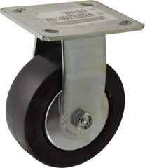 E.R. Wagner - 5" Diam x 2" Wide x 6-1/2" OAH Top Plate Mount Rigid Caster - Polypropylene, 650 Lb Capacity, Roller Bearing, 4 x 4-1/2" Plate - USA Tool & Supply