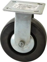 E.R. Wagner - 6" Diam x 2" Wide x 7-1/2" OAH Top Plate Mount Rigid Caster - Phenolic, 700 Lb Capacity, Roller Bearing, 4 x 4-1/2" Plate - USA Tool & Supply