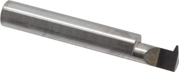 Accupro - 1/2" Cutting Depth, 10 Max TPI, 0.36" Diam, Acme Internal Thread, Solid Carbide, Single Point Threading Tool - Bright Finish, 2-1/2" OAL, 3/8" Shank Diam, 0.085" Projection from Edge, 29° Profile Angle - Exact Industrial Supply