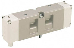 Parker - Double Solenoid 3 Position, Aluminum Solenoid Valve - All Ports Blocked, 145 Max PSI, Buna-N Seal - USA Tool & Supply
