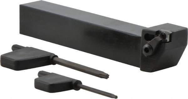 Seco - CE, External, Right Hand, 0.103" Max Depth of Cut, 0.03 to 0.103" Groove Width, Indexable Grooving Tool Holder - 10EAR, 10ER, 12ER Insert Compatibility, 3/4" Shank Height, 3/4" Shank Width, 5" OAL - USA Tool & Supply