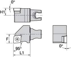 Kennametal - Right Hand Cut, Size KM25, CC.. Insert Compatiblity, External Modular Turning & Profiling Cutting Unit Head - 16mm Ctr to Cutting Edge, 30mm Head Length, Through Coolant, Series Screw-On - USA Tool & Supply