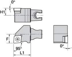 Kennametal - Right Hand Cut, Size KM25, CC.. Insert Compatiblity, External Modular Turning & Profiling Cutting Unit Head - 16mm Ctr to Cutting Edge, 30mm Head Length, Through Coolant, Series Screw-On - USA Tool & Supply