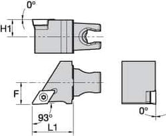 Kennametal - Left Hand Cut, Size KM25, DC.. Insert Compatiblity, External Modular Turning & Profiling Cutting Unit Head - 16mm Ctr to Cutting Edge, 30mm Head Length, Through Coolant, Series Screw-On - USA Tool & Supply