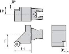 Kennametal - Left Hand Cut, Size KM25, RC.. 10T3M0 Insert Compatiblity, External Modular Turning & Profiling Cutting Unit Head - 22mm Ctr to Cutting Edge, 30mm Head Length, Through Coolant, Series Screw-On - USA Tool & Supply