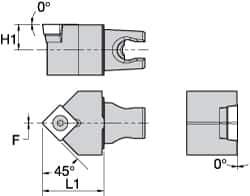 Kennametal - Neutral Cut, Size KM25, SC.. 120408 Insert Compatiblity, External Modular Turning & Profiling Cutting Unit Head - 30mm Head Length, Through Coolant, Series Screw-On - USA Tool & Supply
